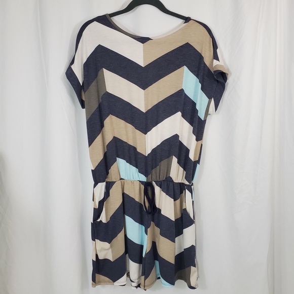 Égy Pants - Égy Chevron Romper Multi-Colored Plus Size 1XL